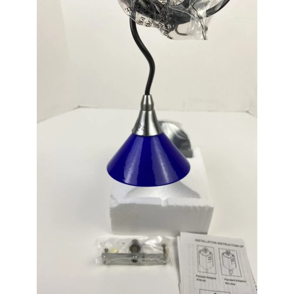 Premier Blue Glass Mini Pendant Hanging Light Chandelier‎ Chrome